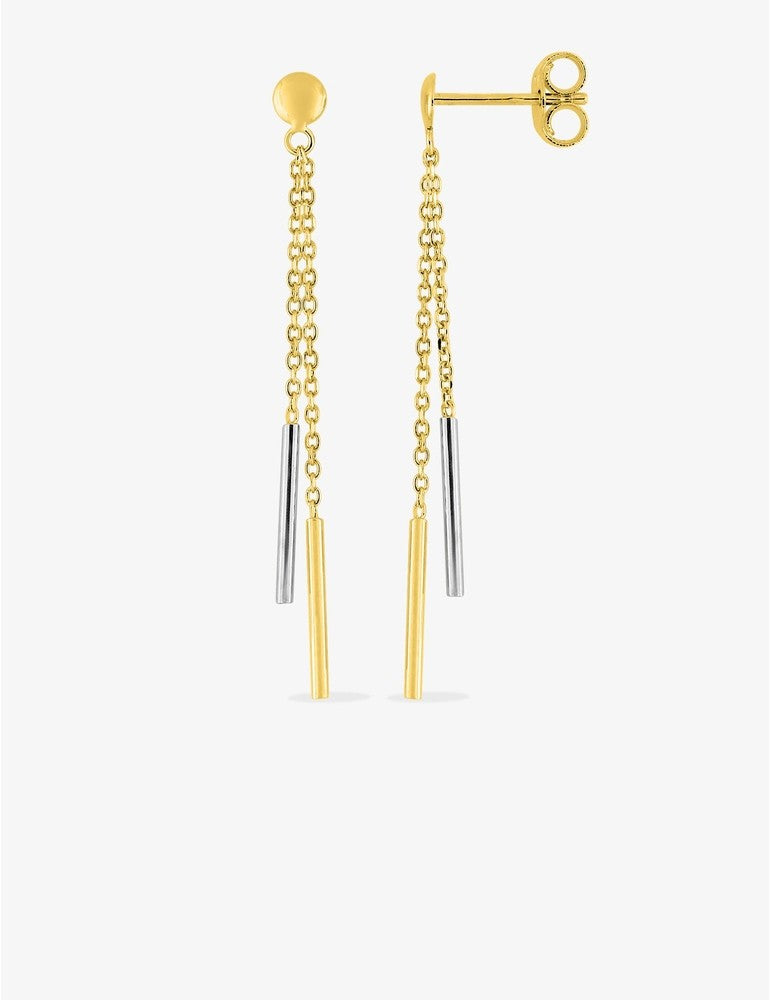 Boucles d'oreilles bicolore en or 9ct 482-61