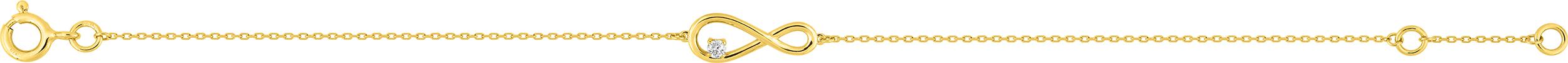 Bracelet infini en or jaune 9ct et zirconium 440-46