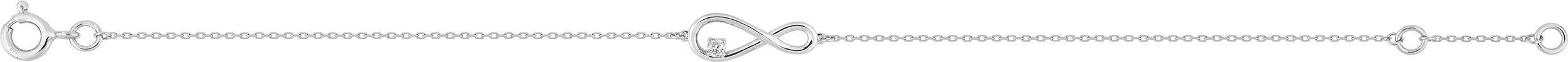 Bracelet infini en or blanc 9ct et zirconium 441-14