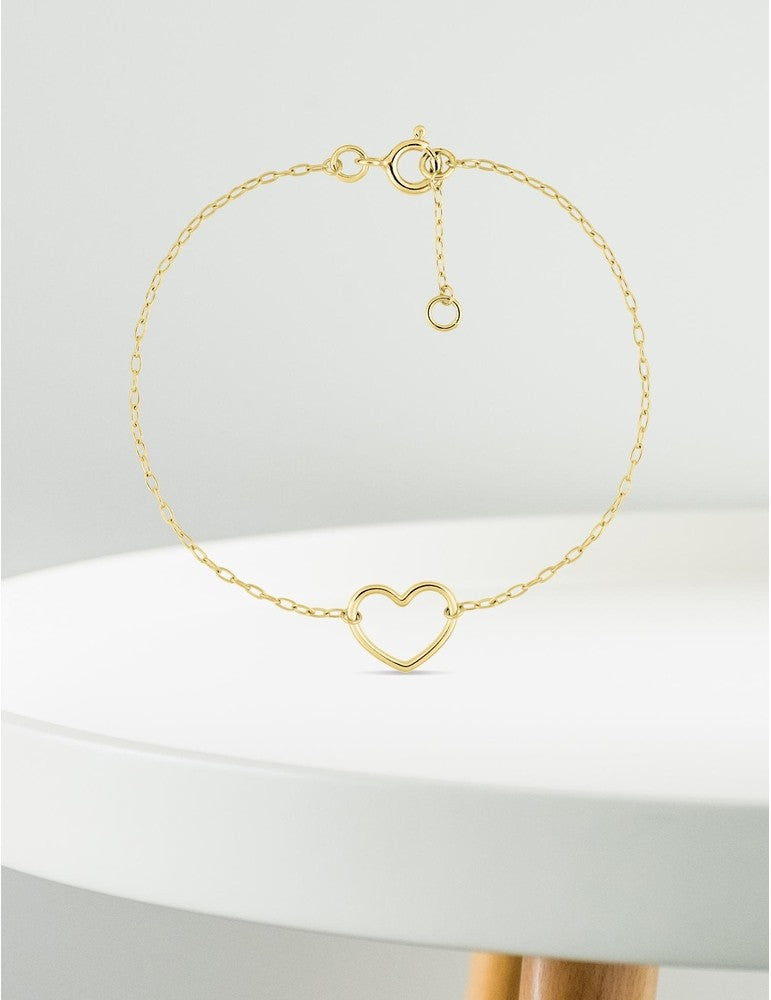 Bracelet coeur en or jaune 9ct 440-57