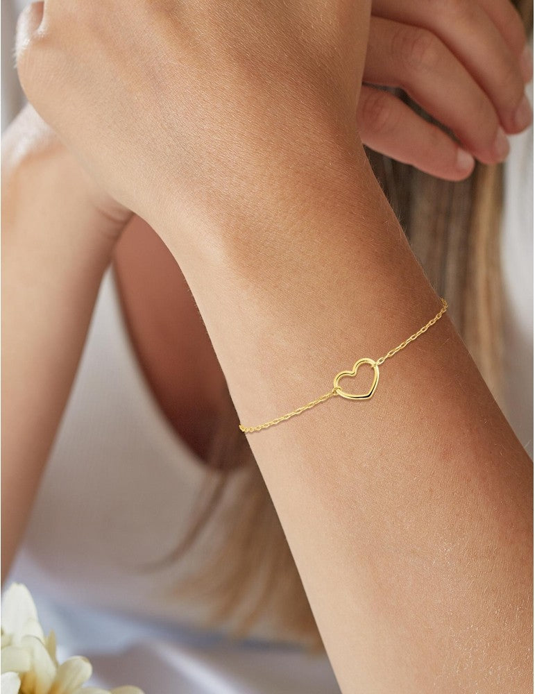 Bracelet coeur en or jaune 9ct 440-57