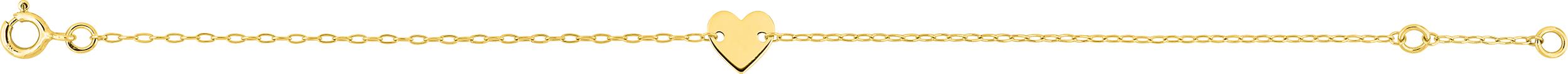 Bracelet coeur en or jaune 9ct 440-58