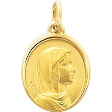 Médaille ovale vierge en or 9ct 469-321