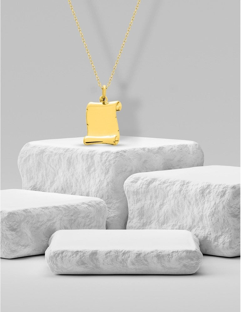 Pendentif parchemin en or jaune 9ct 460-165