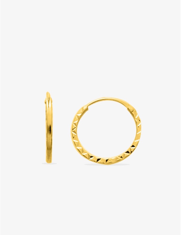 Créoles ciselées en or jaune 18ct 380-164