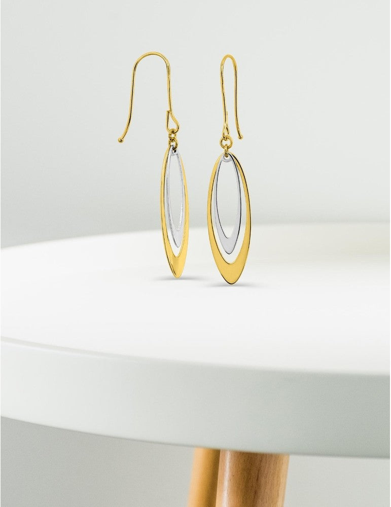 Boucles d'oreilles bicolores en or 18ct 382-181