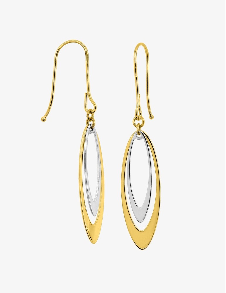 Boucles d'oreilles bicolores en or 18ct 382-181