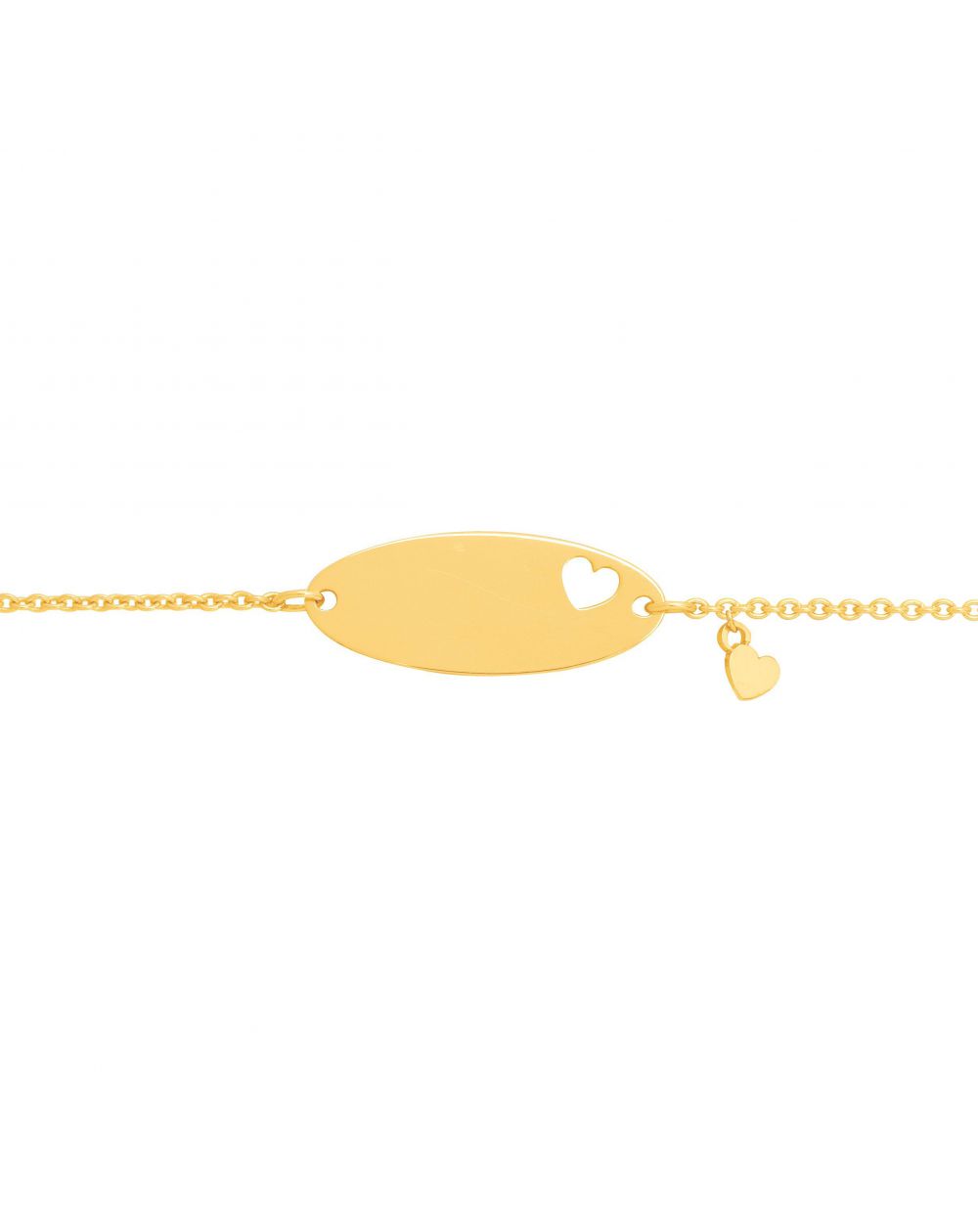 Bracelet d'identité bébé avec coeurs en or jaune 9ct 446J230