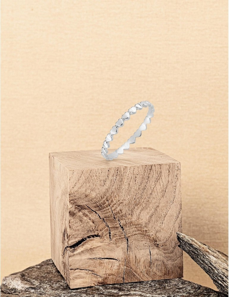 Bague en or blanc motifs coeurs 9ct 400-9