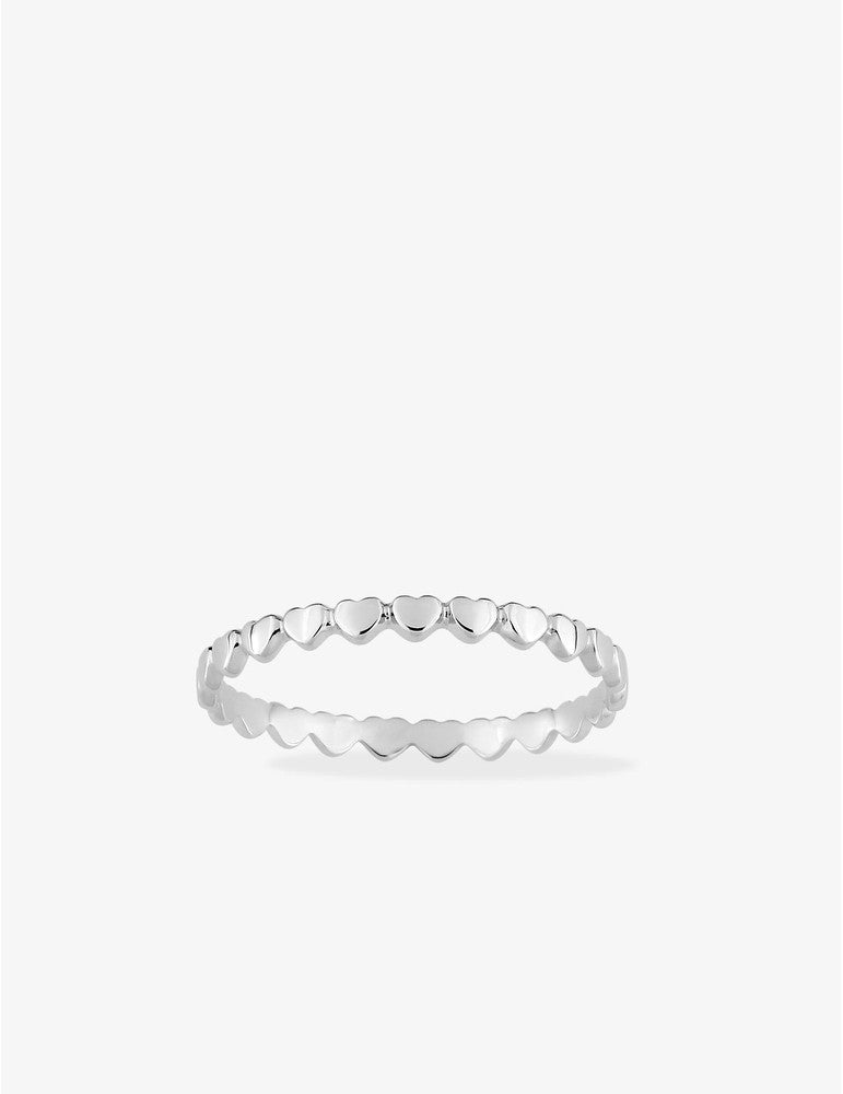 Bague en or blanc motifs coeurs 9ct 400-9