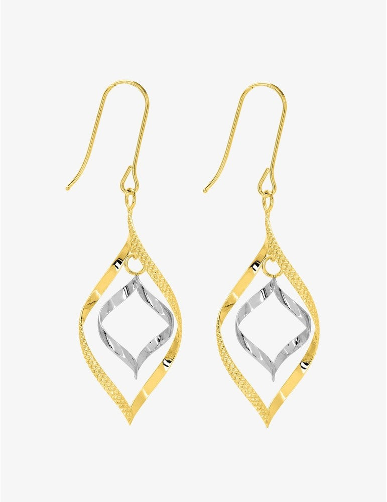 Boucles d'oreilles bicolores en or 9ct 482-121