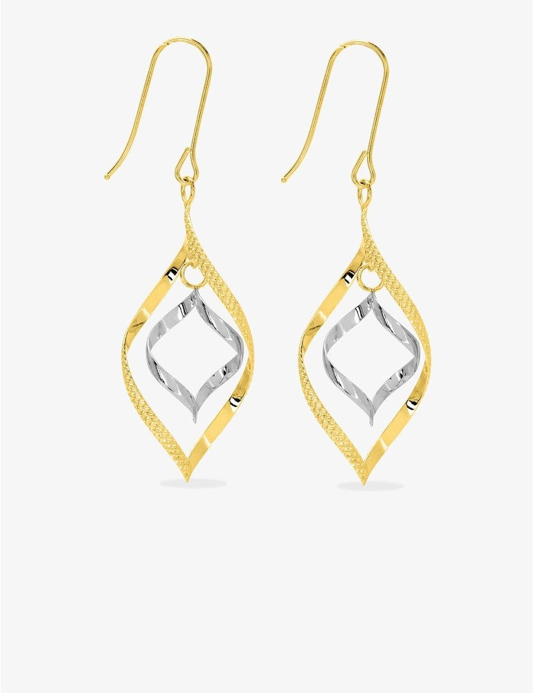 Boucles d'oreilles bicolores en or 9ct 482-121