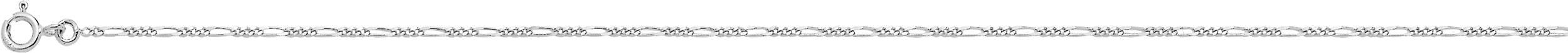 Chaine maille figaro 3+1 en or blanc 9ct de 1.4mm Taille 40cm 451-301