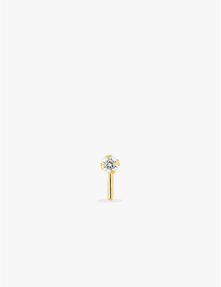 Piercing de nez en or jaune 9ct avec zirconium 492-7