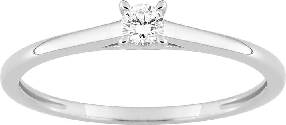 Bague solitaire en or blanc 9ct et diamants de laboratoire 405L5