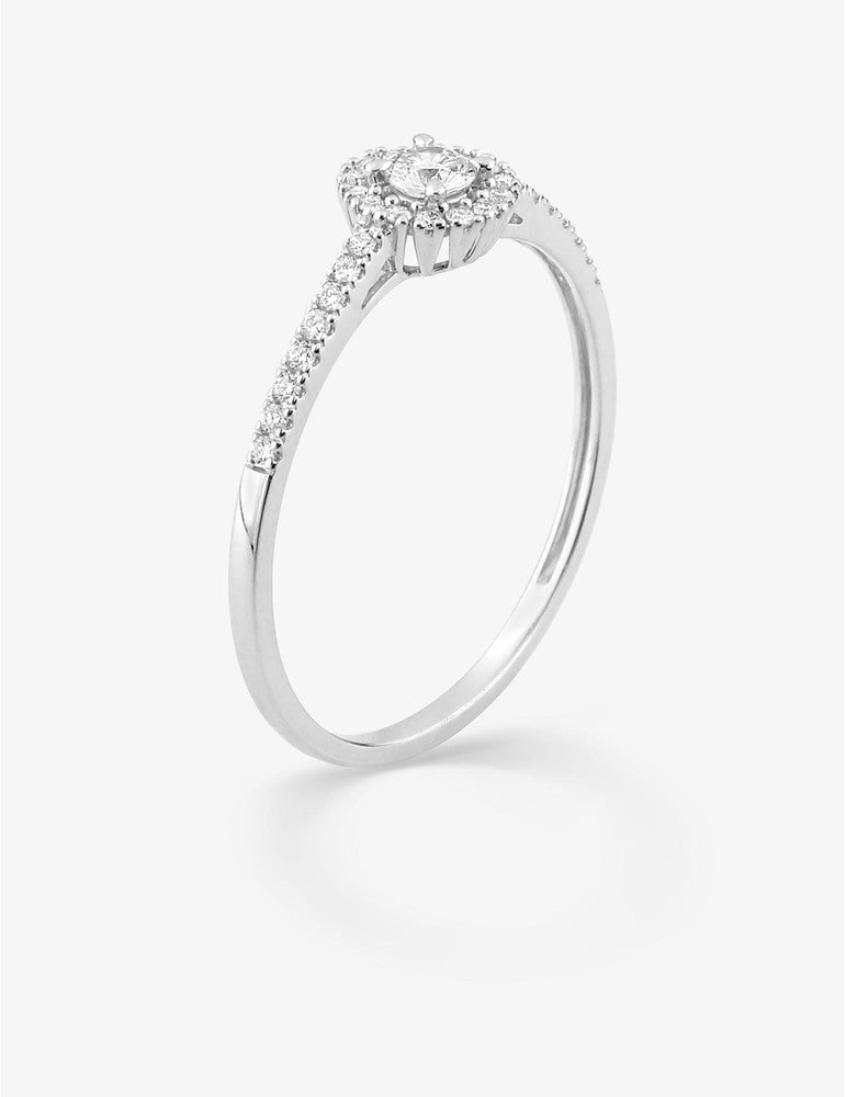 Bague en or blanc 9ct et diamants de laboratoire 405L12