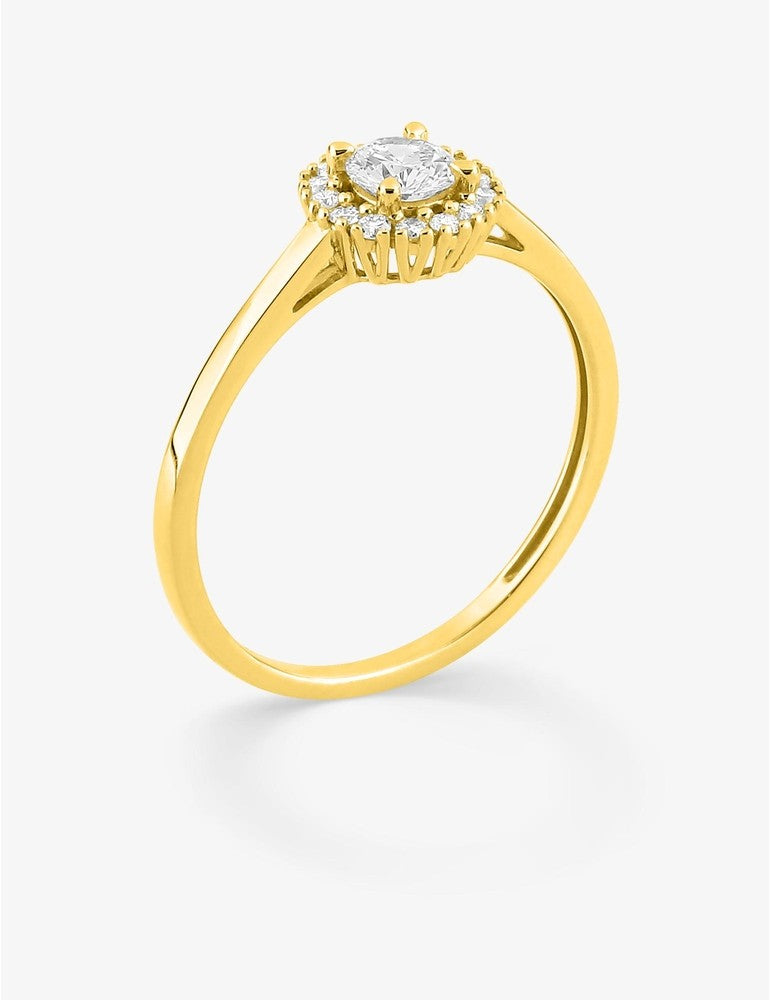 Bague en or jaune 9ct et diamants de laboratoire 415L15