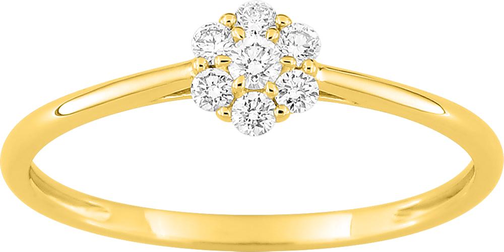 Bague solitaire en or jaune 9ct et diamants de laboratoire 415L4