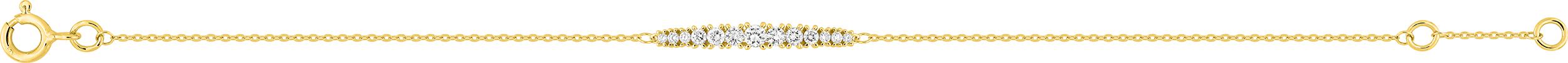 Bracelet en or jaune 9ct et diamants de laboratoire 445L4