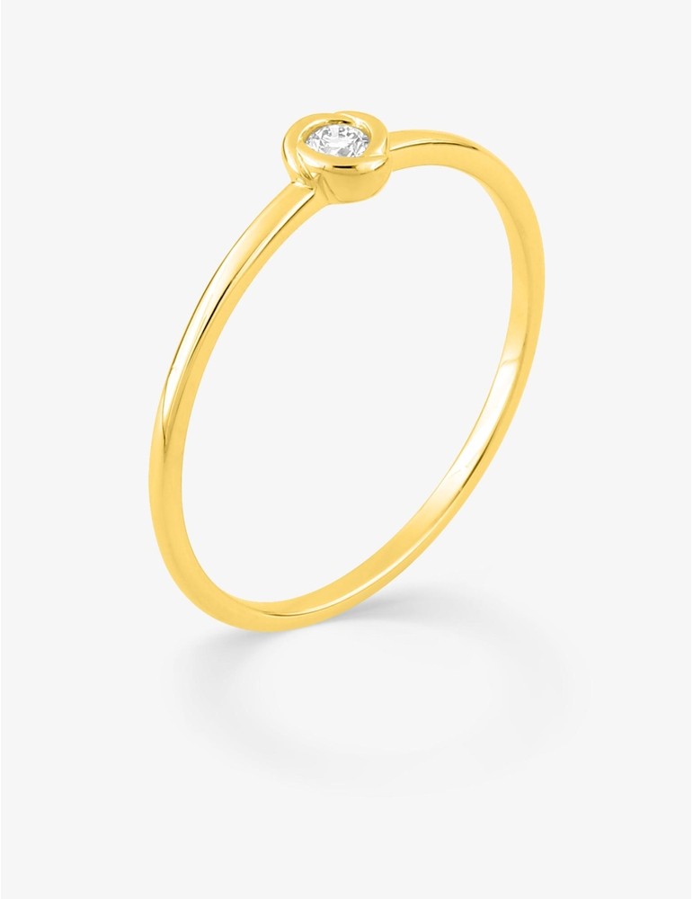 Bague en or jaune 9ct et diamants de laboratoire 415L21