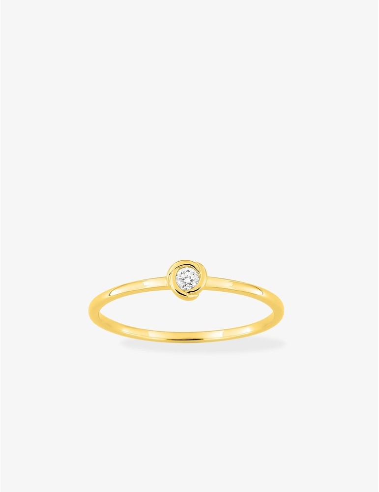 Bague en or jaune 9ct et diamants de laboratoire 415L21