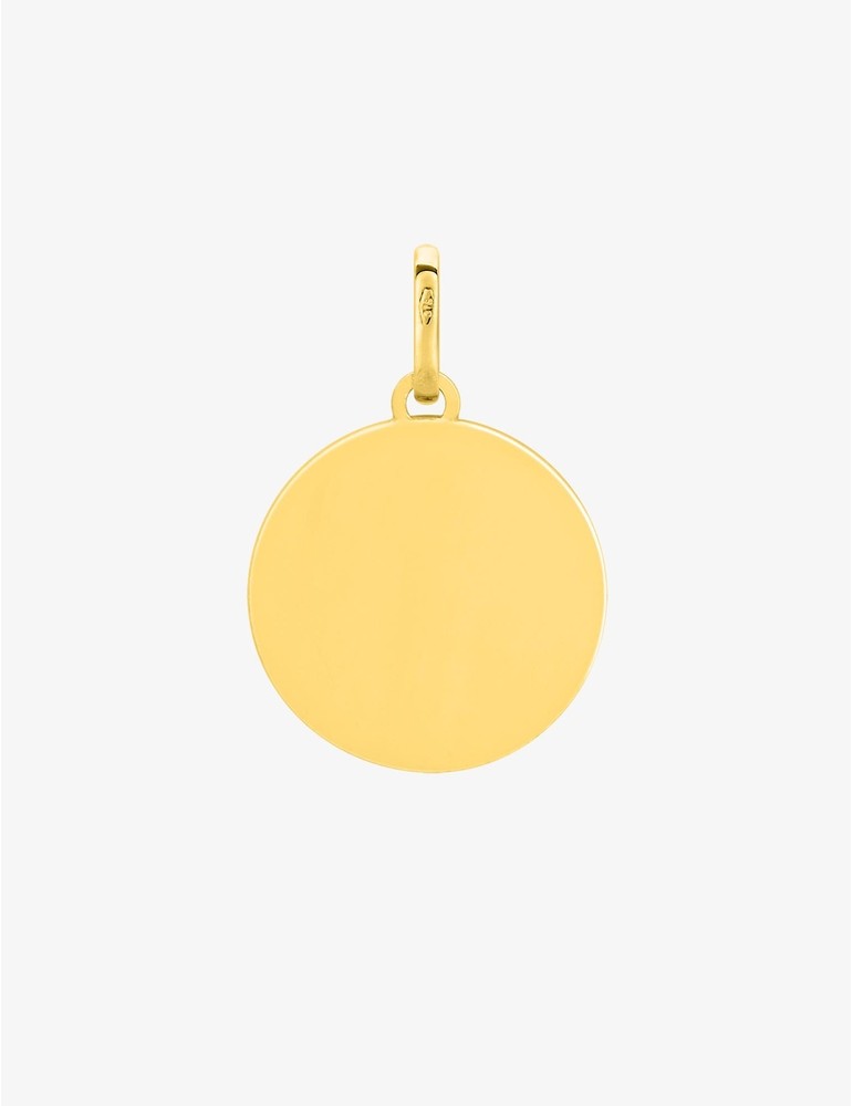 Médaille ronde en or jaune 9ct bord ciselé 460-145