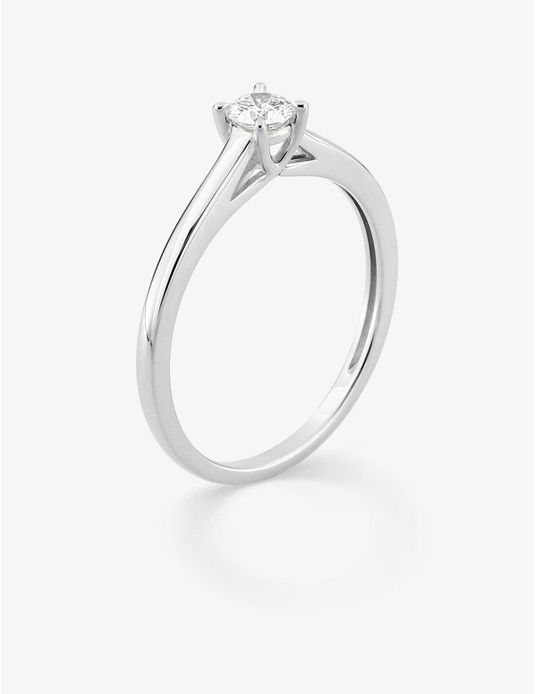 Bague solitaire en or blanc 9ct et diamants de laboratoire 405L11