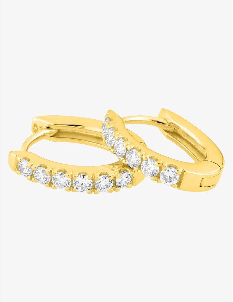 Boucles d'oreilles en or jaune 9ct et diamants de laboratoire 480-29
