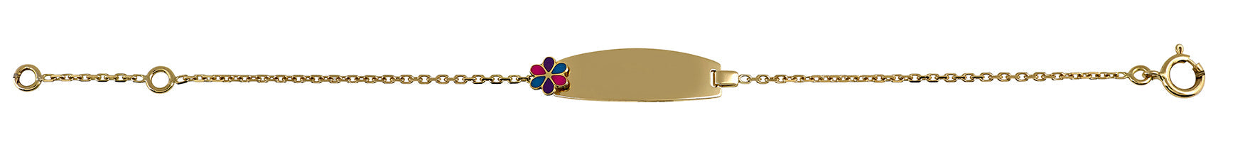 Bracelet d'identité bébé avec fleurs en or 18ct 346J120