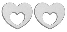 Boucles d'oreilles coeurs ajourés en or blanc 18ct