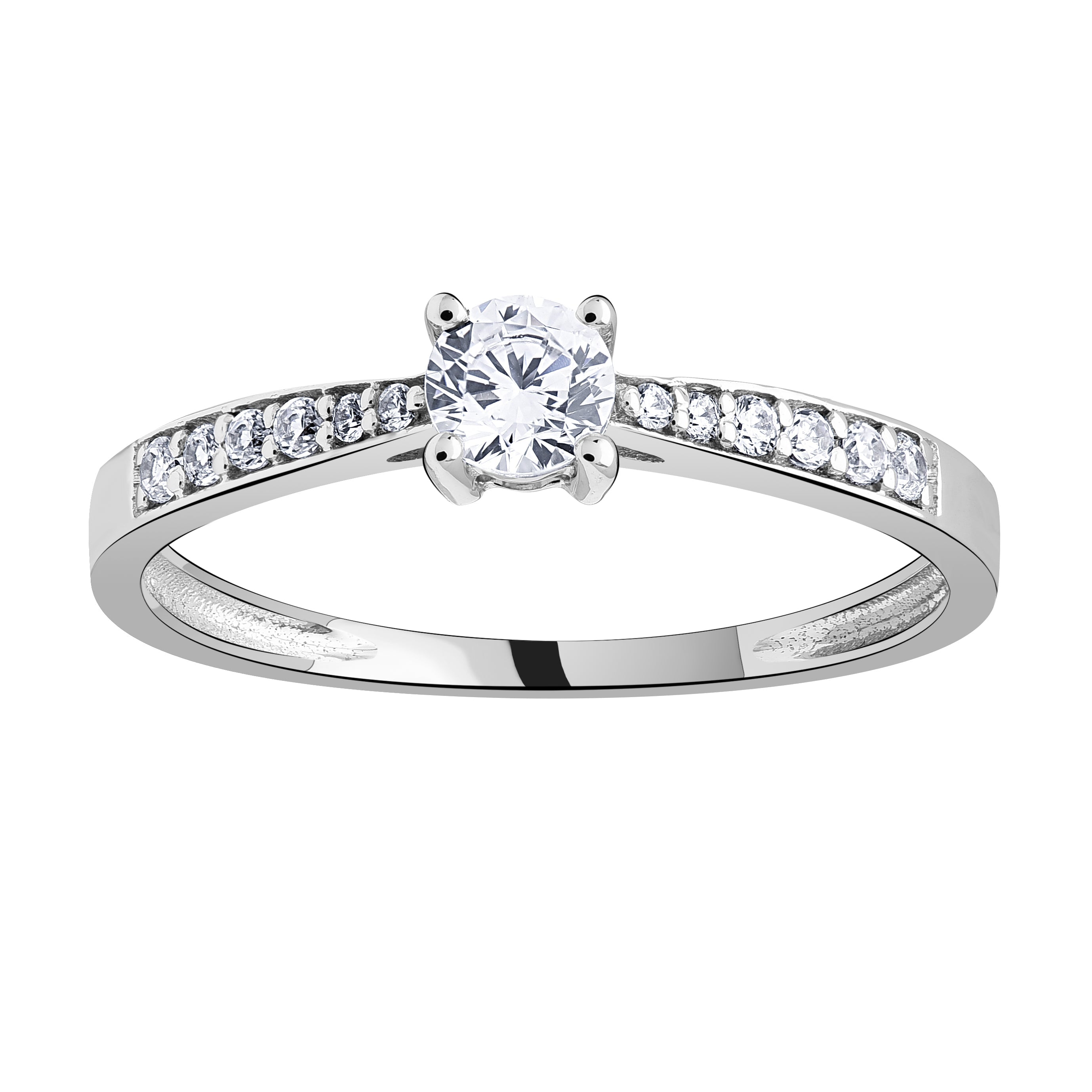 Solitaire accompanied in 18CT white gold and zirconium 304-78