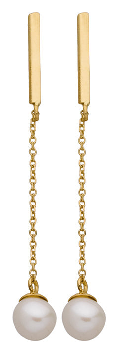 Boucles d'oreilles modernes en or 18 ct et perles de culture 382-183
