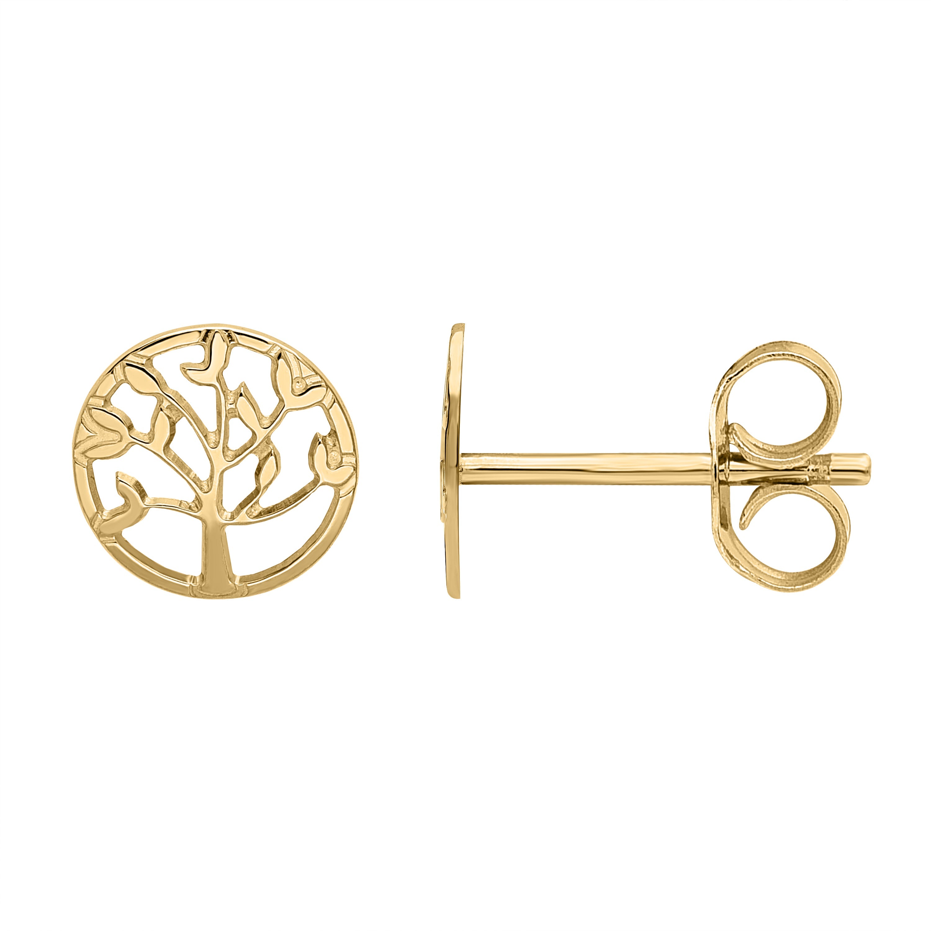 Boucles arbre de vie en or jaune 9ct 484-147