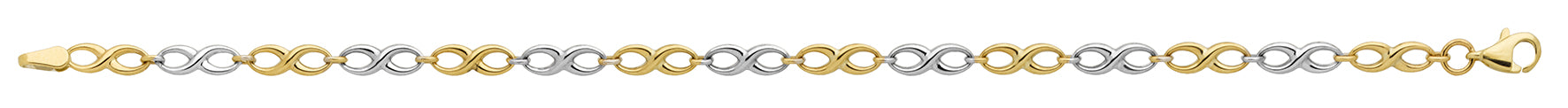 Bracelet infini en or jaune et blanc 9ct 442-22