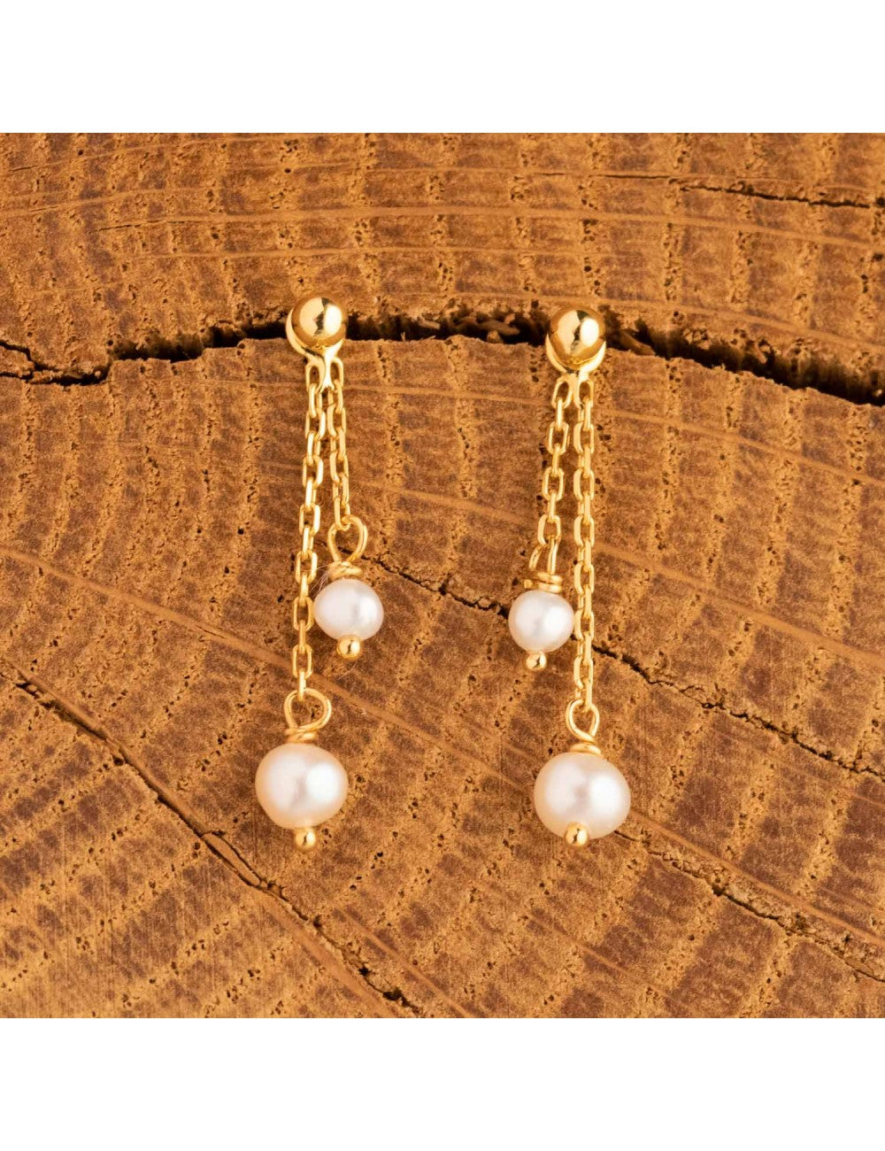 Boucles en or 9ct et perles d'eau douce 482-128