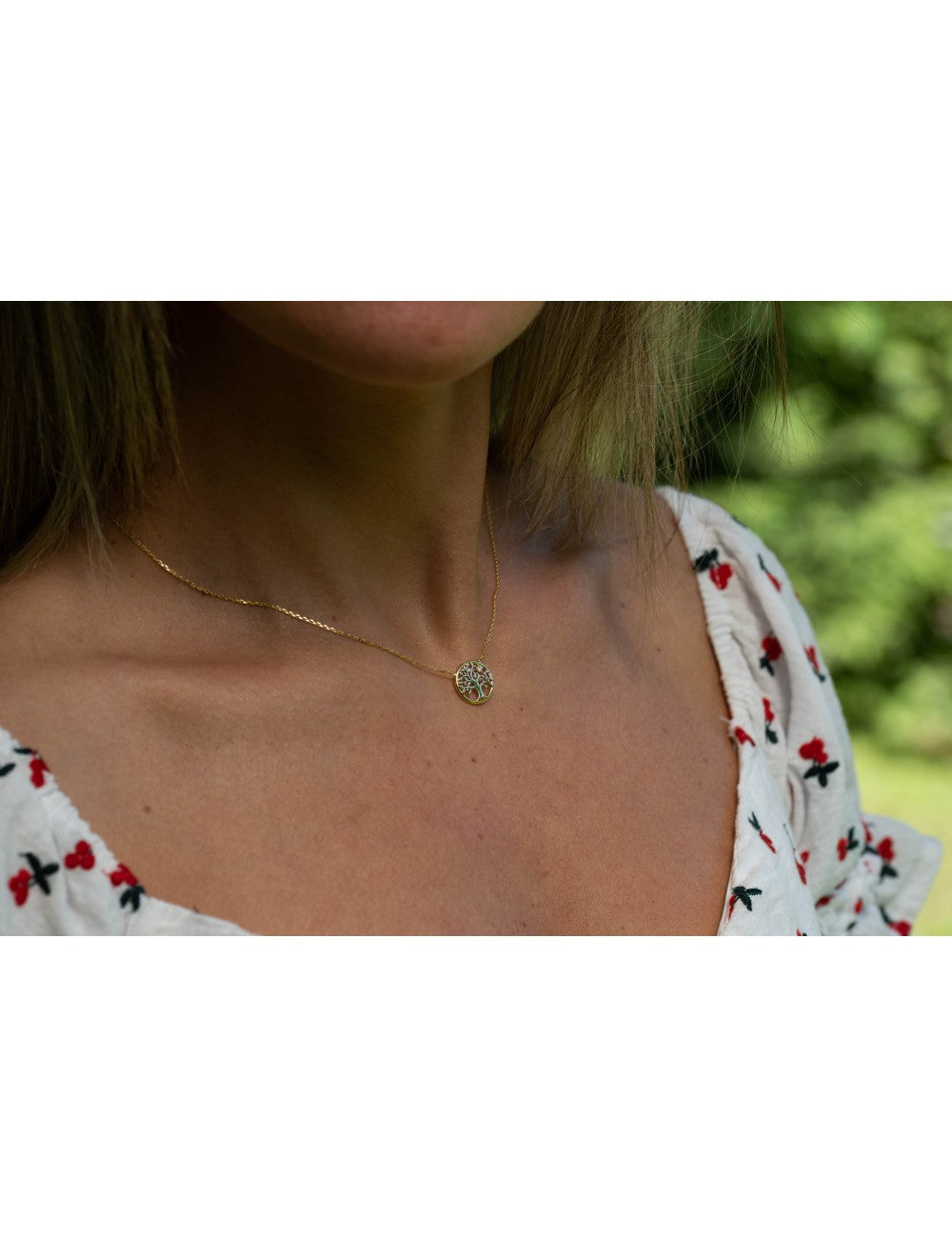 Collier en or 9ct arbre de vie et diamant 453-46