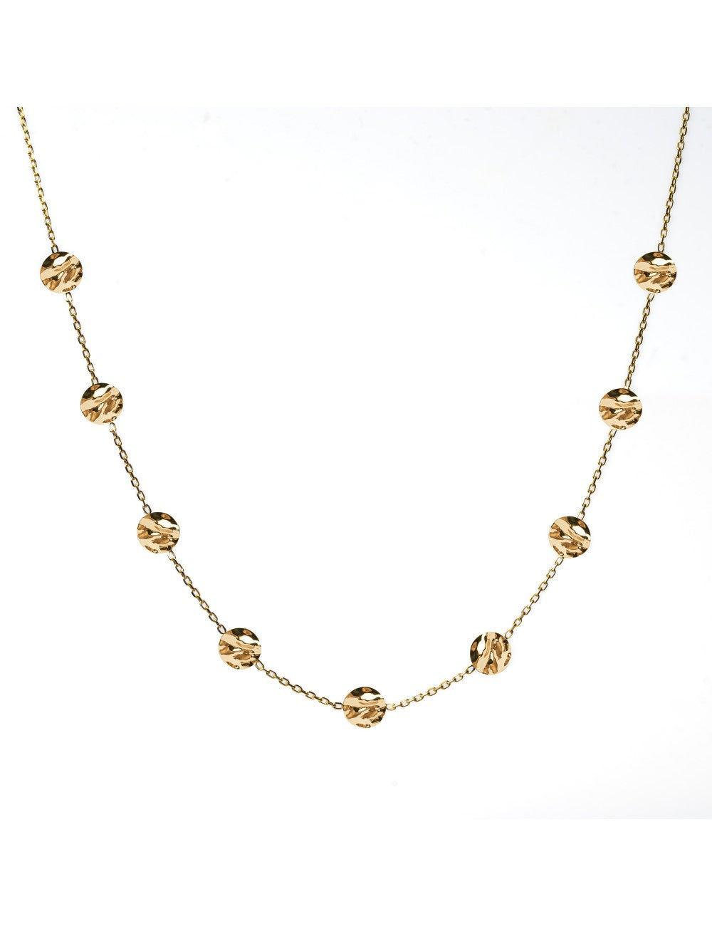 Collier pastilles froissées en or jaune 9ct 453-60