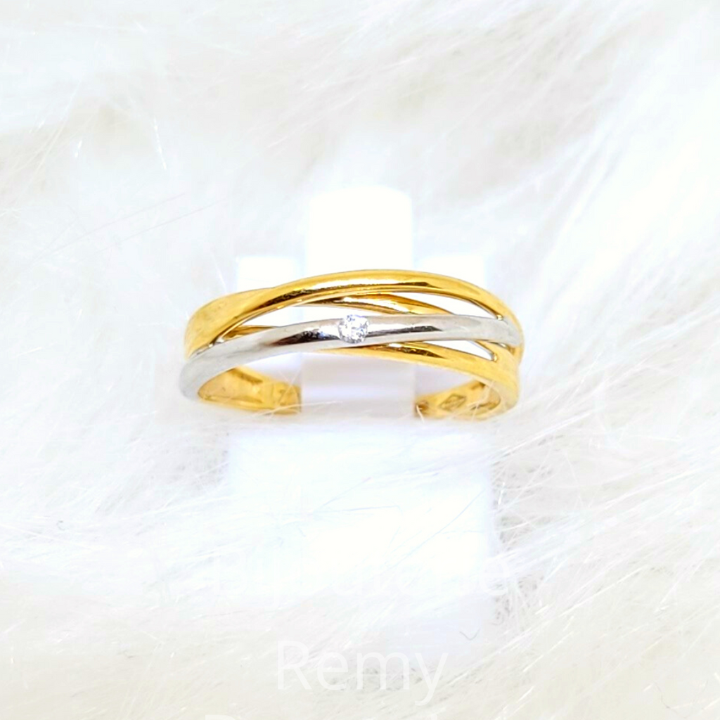 Bague bicolore en or 18ct et diamants 325-160