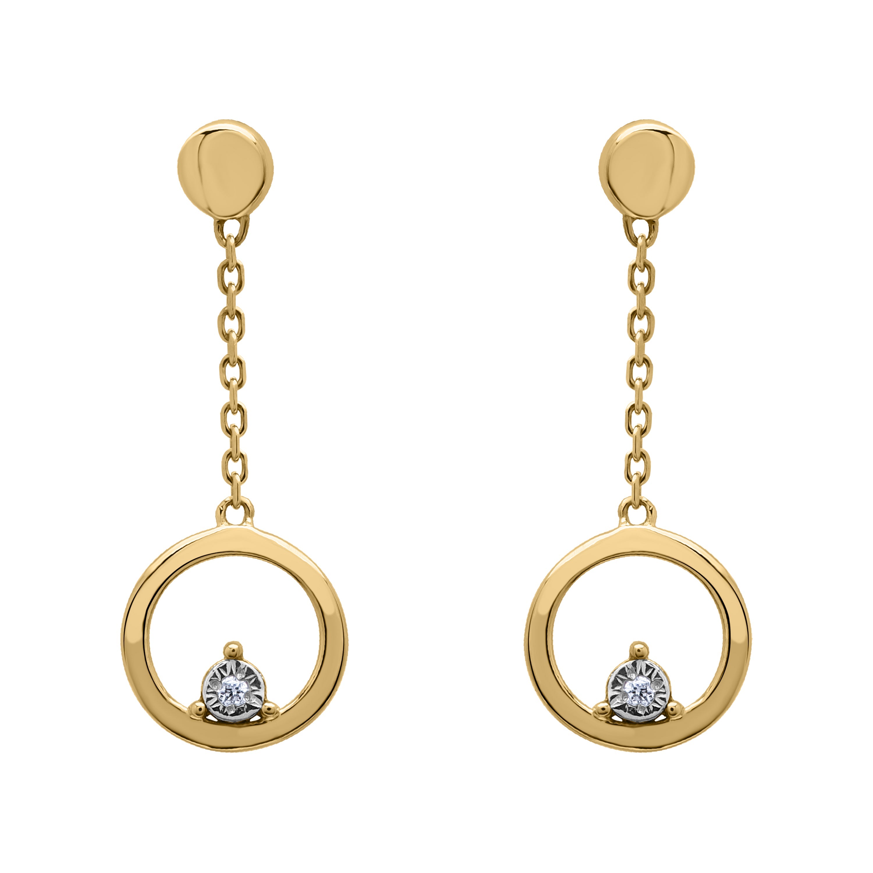 Boucles d'oreilles en or 9ct et diamants 482-112