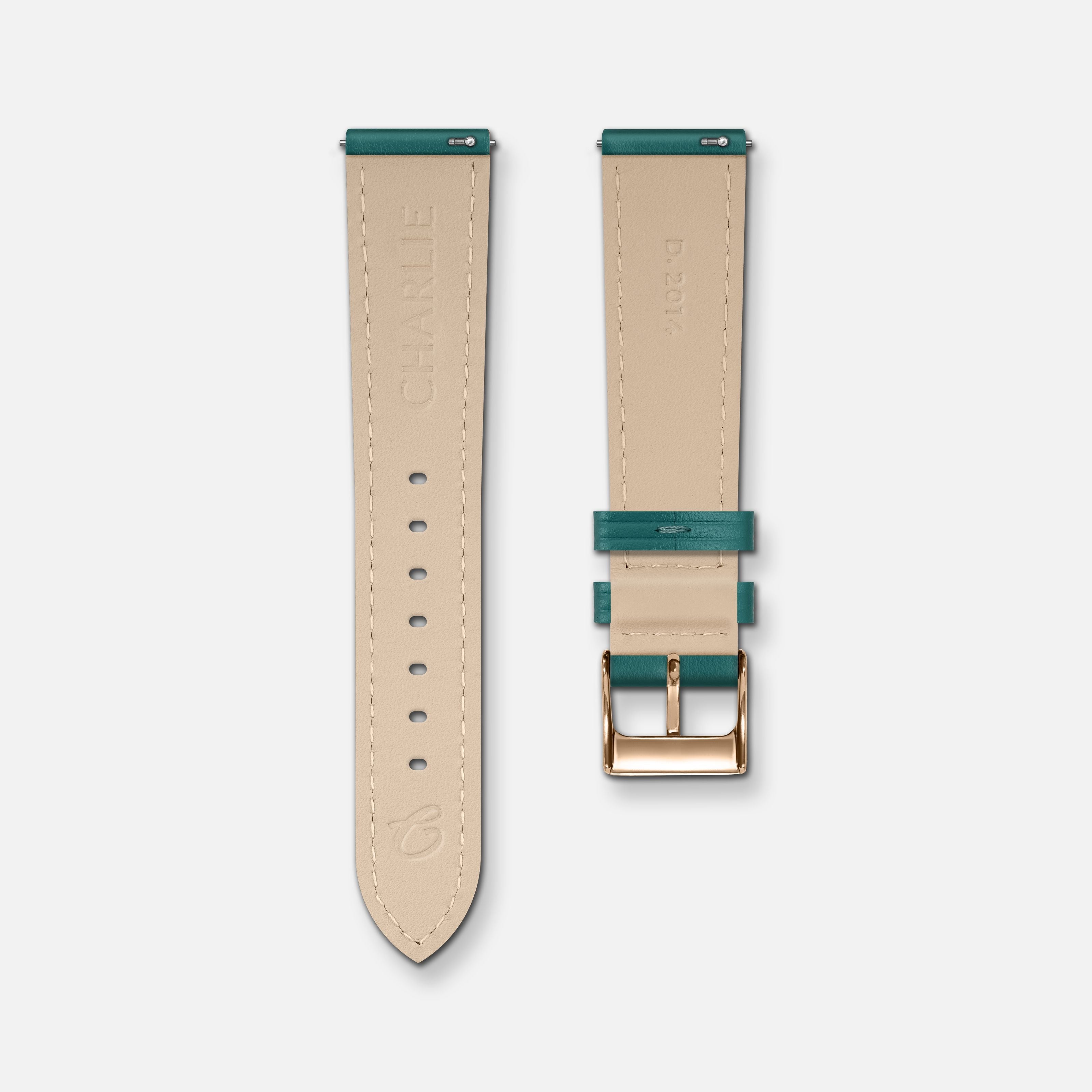 Bracelet cuir paon 18mm
