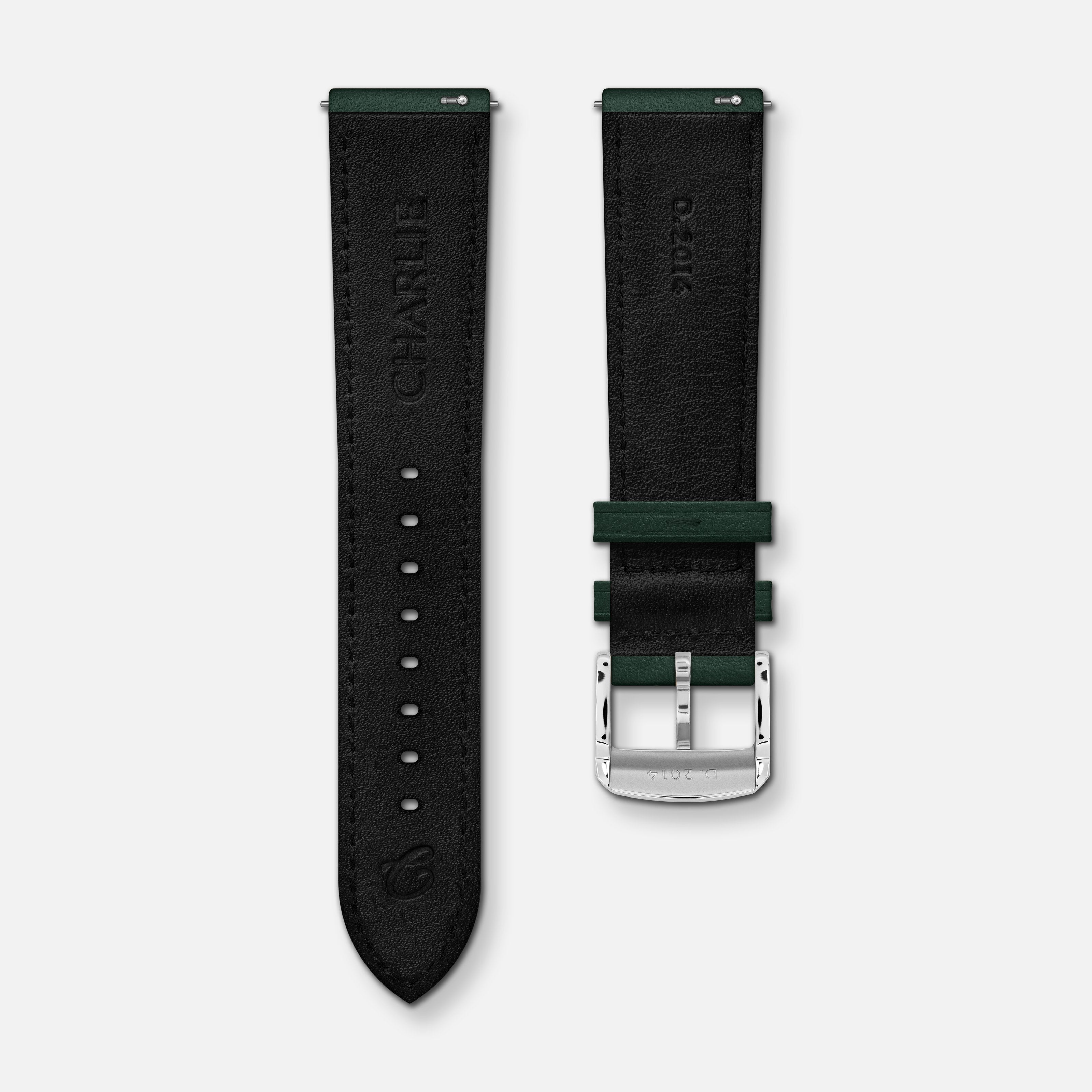 Bracelet cuir vert 20mm