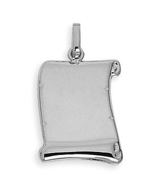 Pendentif parchemin en or blanc 9ct 461-64