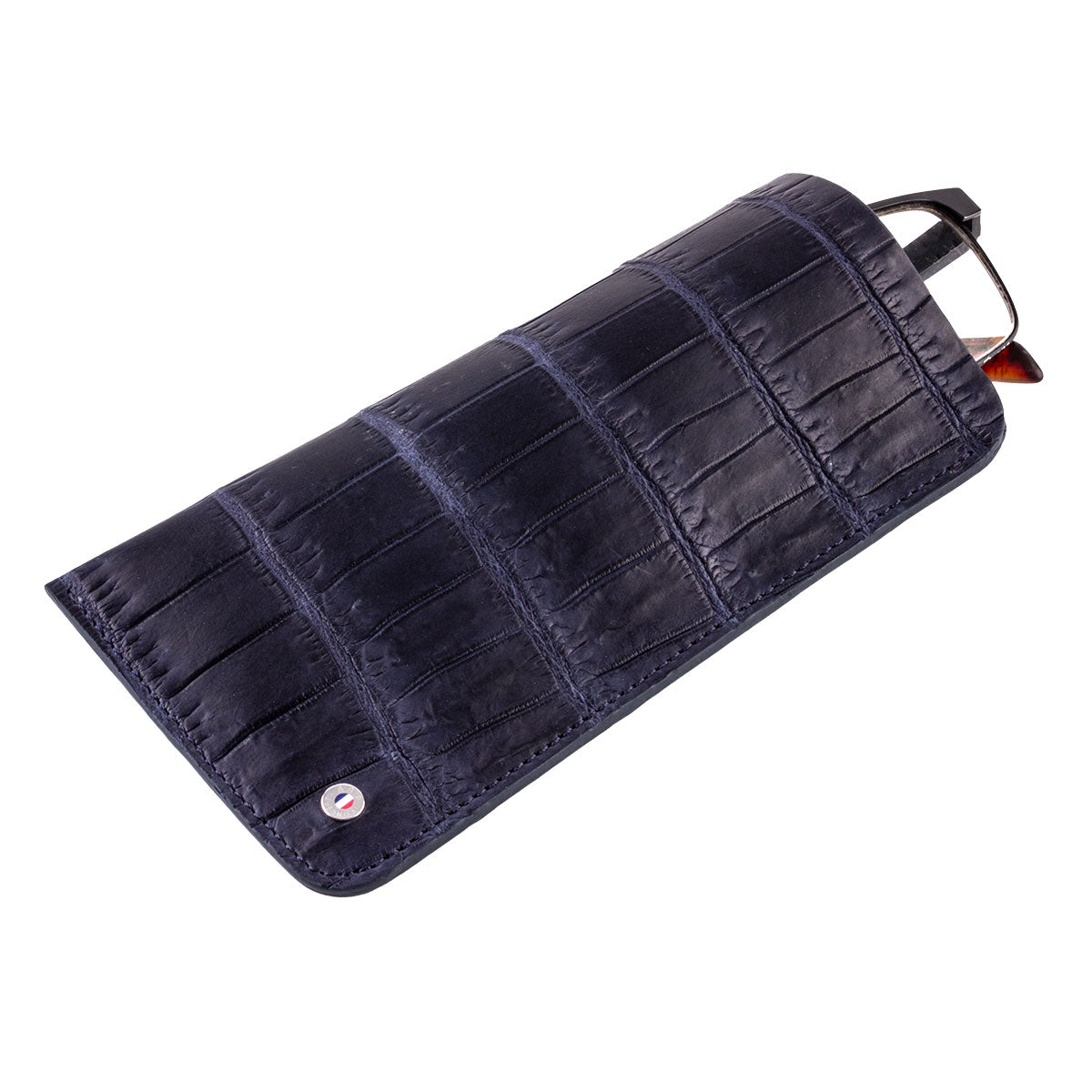 Etui à lunettes cuir "Essential" - Alligator (noir, bleu, vert, marron, orange...)