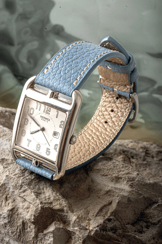 Bracelet "SELLIER" - Hermès Cape Cod/Heure H - Bracelet montre en cuir - Buffle