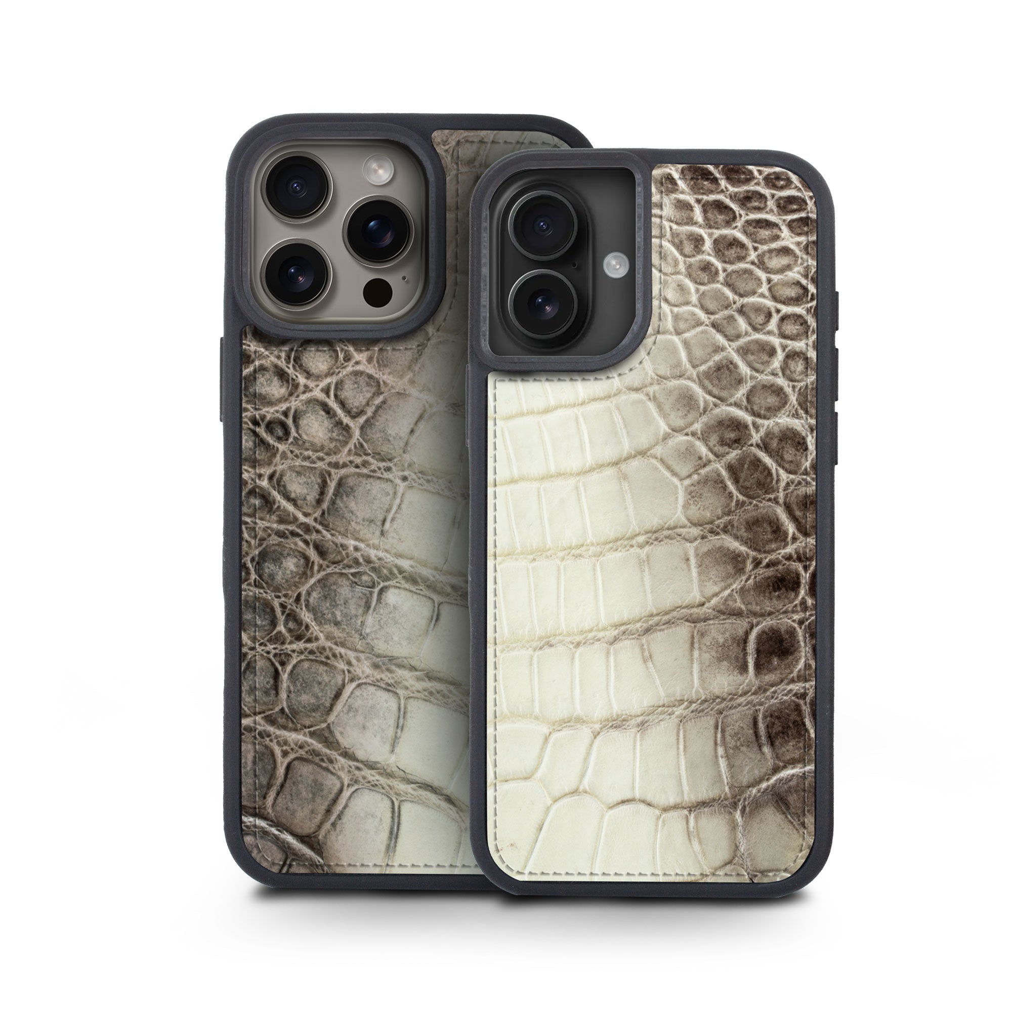 Coque "Sport case" cuir pour iPhone 16 ( Tous modèles ) - Crocodile "Himalaya"