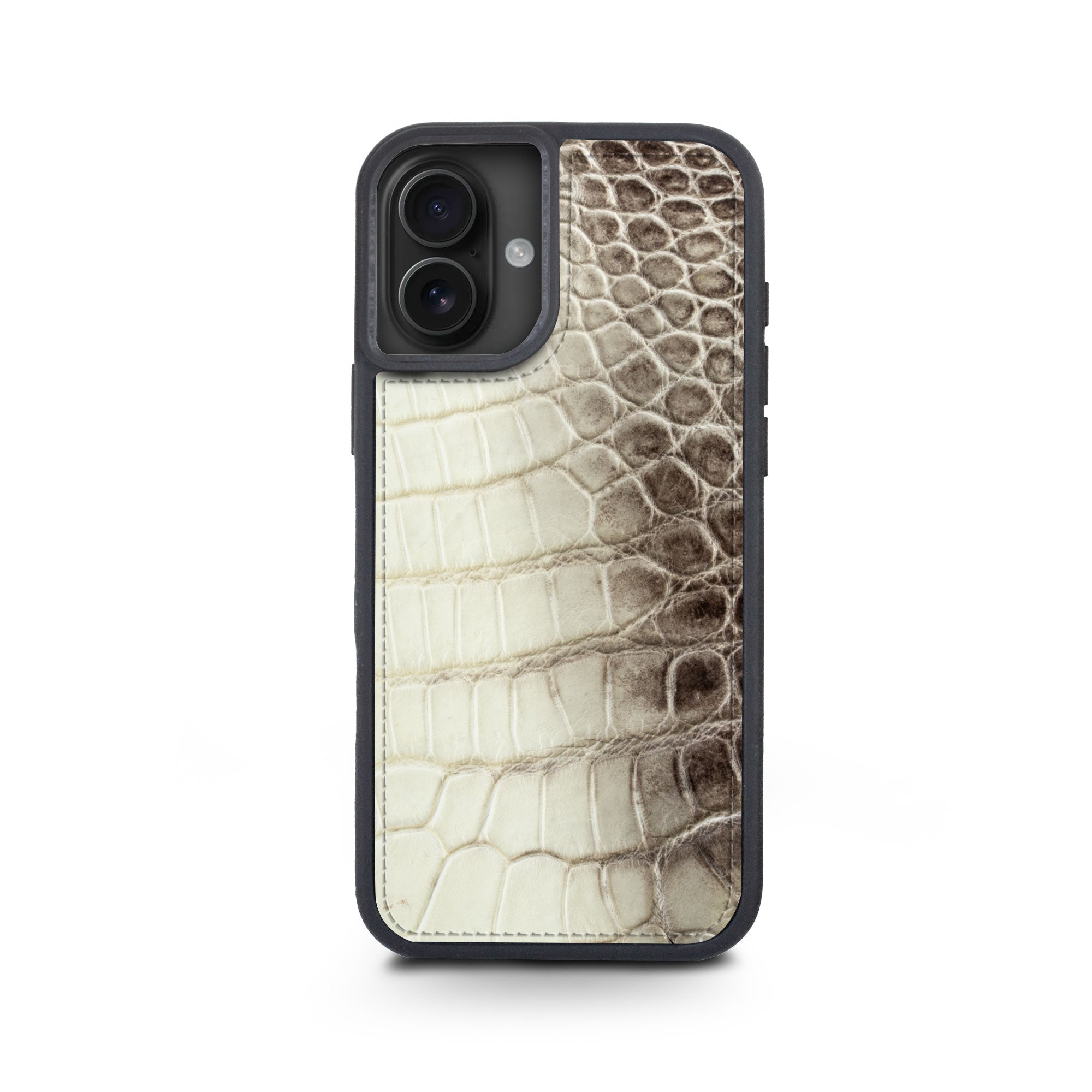 Coque "Sport case" cuir pour iPhone 16 ( Tous modèles ) - Crocodile "Himalaya"