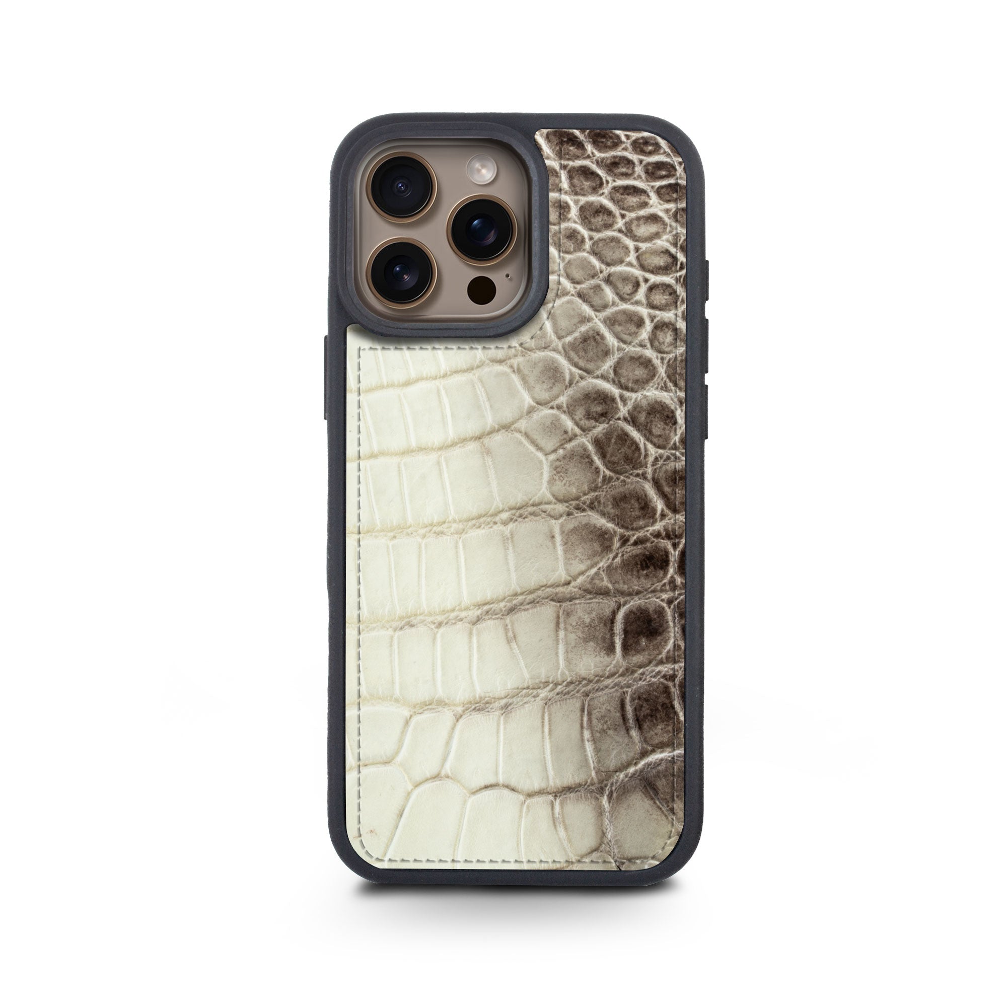Coque "Sport case" cuir pour iPhone 16 ( Tous modèles ) - Crocodile "Himalaya"
