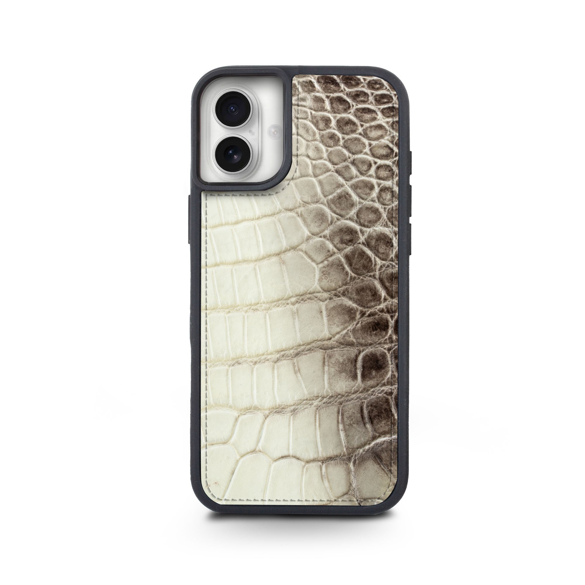 Coque "Sport case" cuir pour iPhone 16 ( Tous modèles ) - Crocodile "Himalaya"