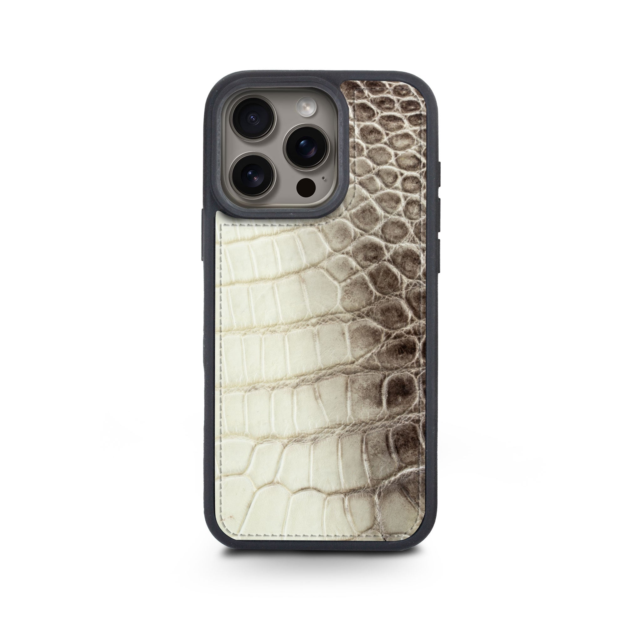 Coque "Sport case" cuir pour iPhone 16 ( Tous modèles ) - Crocodile "Himalaya"