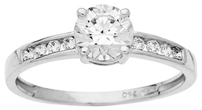 Solitaire accompanied in 18CT white gold and zirconium 321-89